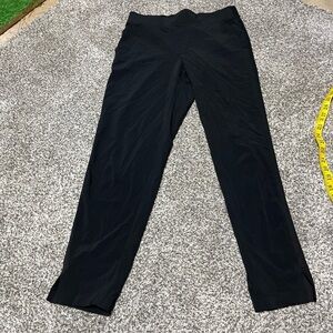 Athleta Brooklyn Mid-Rise Black Ankle Pants, Size 0, Zipper Back Pockets